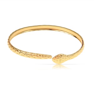Bracelet jonc en acier inoxydable doré Bijoux bohèmes pour femme Bracelet avec pierres précieuses Cadeau d'anniversaire pour femme Schlangen Design