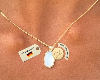 Personalized Necklace with Pendant Custom Necklace with Engraving Stainless Steel Personalized Gift for Women Heart Necklace with Name
