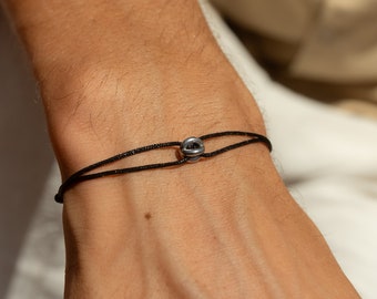 Pulsera de hombre con conector de acero inoxidable • Pulsera de mujer • Ajustable e impermeable • Pulsera de cuerda de vela • Pulsera de surfista • Regalo para hombre