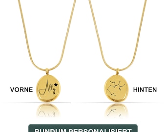 Personalized Necklace with Stainless Steel Pendant Custom Necklace with Engraving Personalized Gift for Women Necklace with Name Coordinates