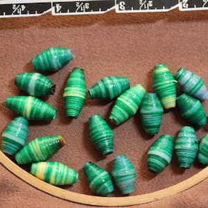 Paper Beads, Loose Paper Beads, Beading Supplies, Mixed Paper Beads, Recycled Paper Beads, Craft Beads