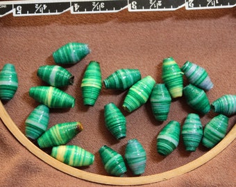 Perles de papier, perles de papier en vrac, fournitures de perlage, perles de papier mélangées, perles de papier recyclé, perles artisanales