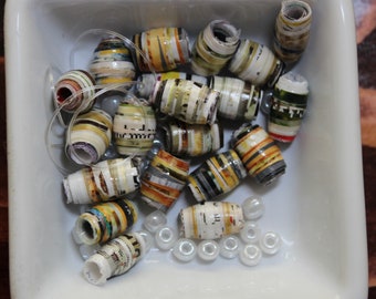 Kit de bracelet de perles de papier, bracelet de perles de papier recyclé, kit de bracelet de bijoux, kit de bracelet d'artisanat pour enfants