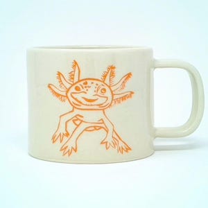 Handmade Ceramic Axolotl Mug, Axolotl Art, Axolotl Decor, Axolotl Gift, Coffee Mug, Tea Mug, Wine Mug, Studio Pottery, Animal Art, Cute Mug