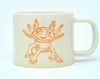Handmade Ceramic Axolotl Mug