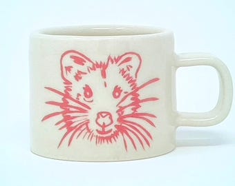 Mini Handmade Ceramic Rat Mug