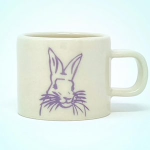 Mini Handmade Ceramic Bunny Mug, Bunny Art, Tiny Mug, Rabbit Mug, Rabbit Art, Bunny Gift, Cute Pottery, Espresso Mug, Whiskey Mug, Baby Mug