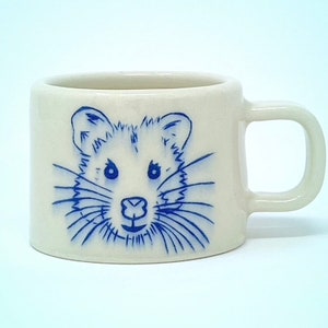 Mini Handmade Ceramic Rat Mug, Rat Art, Tiny Mug, Cute Animal Art, Studio Pottery, Espresso Cup, Whiskey Cup, Rat Decor, Baby Mug, Kids Cup