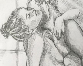 Disegno A Matita Nudo Etsy