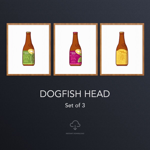 | de bière Dogfish Head | d’art de la bière | imprimables à la bière Affiche de bière | Téléchargement numérique