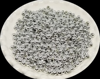 250 4mm round silver spacer beads jewelry supply jewelry making wholesale findings