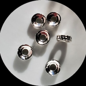 8mm Antique Silver Plated Spacer Beads   Set of 50