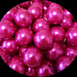 20mm Rose Pink Pearl Chunky Beads Bubble Gum Pearls Set of 10   B4