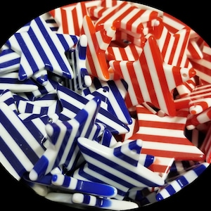 Blue/Red White Star Pendent 4th of July Chunky Bubblegum -Mix Colors- Set of 5   A30