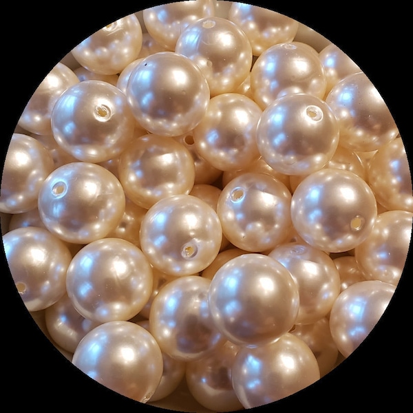 20mm Pearl Chunky Beads Bubble Gum Pearls Set of 10   B74