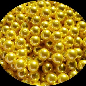 12mm Yellow Pearl Chunky Bubblegum Beads Set of 20 B43