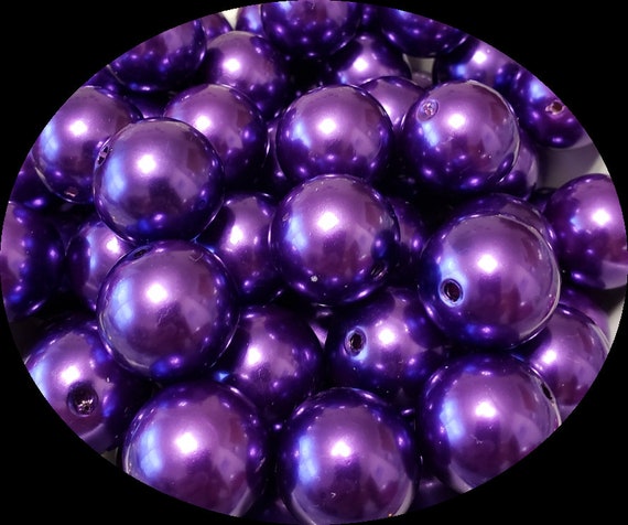 20mm Purple Pearl Chunky Beads Bubble 