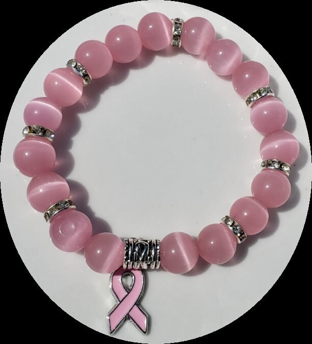 Breast Cancer Awareness Bracelet Silver Bracelet Hope Faith
