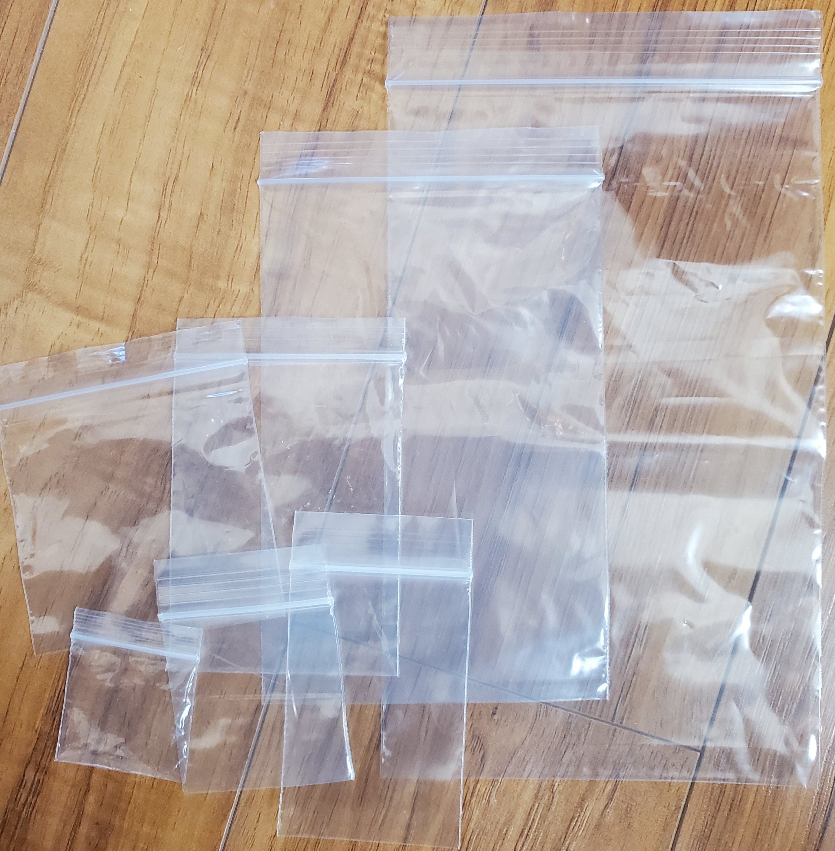 600 Zip Seal Bags Clear Assorted Baggies 2mil 100ea 1.5x1.5 1.5x2 2x2 2x3  3x3 3x4 