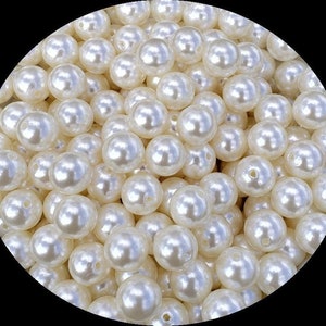 10mm Ivory pearl Chunky Beads Bubble Gum Pearls Set of 50   C89