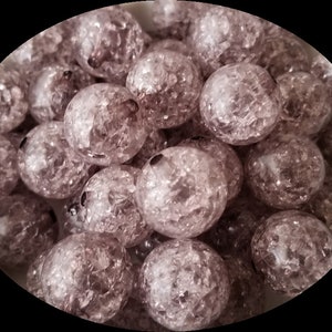 20mm Gray Crackle Chunky Bubblegum Beads Set of 10   A69