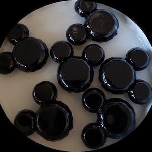 Mickey Mouse Black Beads, 34mm*37mm, Acrylic Chunky Bubblegum Beads Set of 2  B94