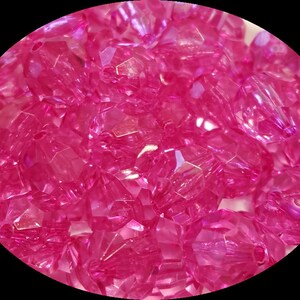 20mm Hot Pink Faceted Bead N Bead Chunky Bubblegum Beads Set of 10 A97