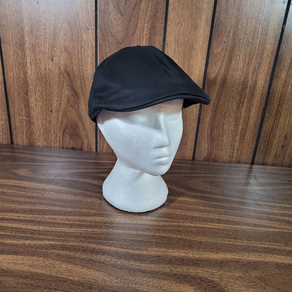 Newsboy Cabbie Hat Cap Black Back Cotton Golf Hat One Size