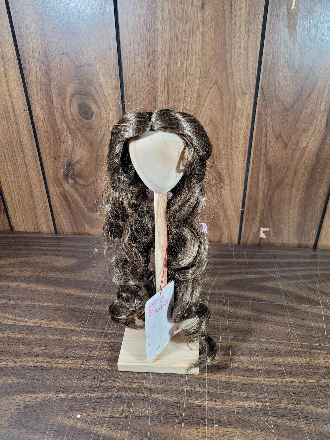 Bell Ceramics Doll Wig Ashley Light Brown Hair Color With Bow Size 13