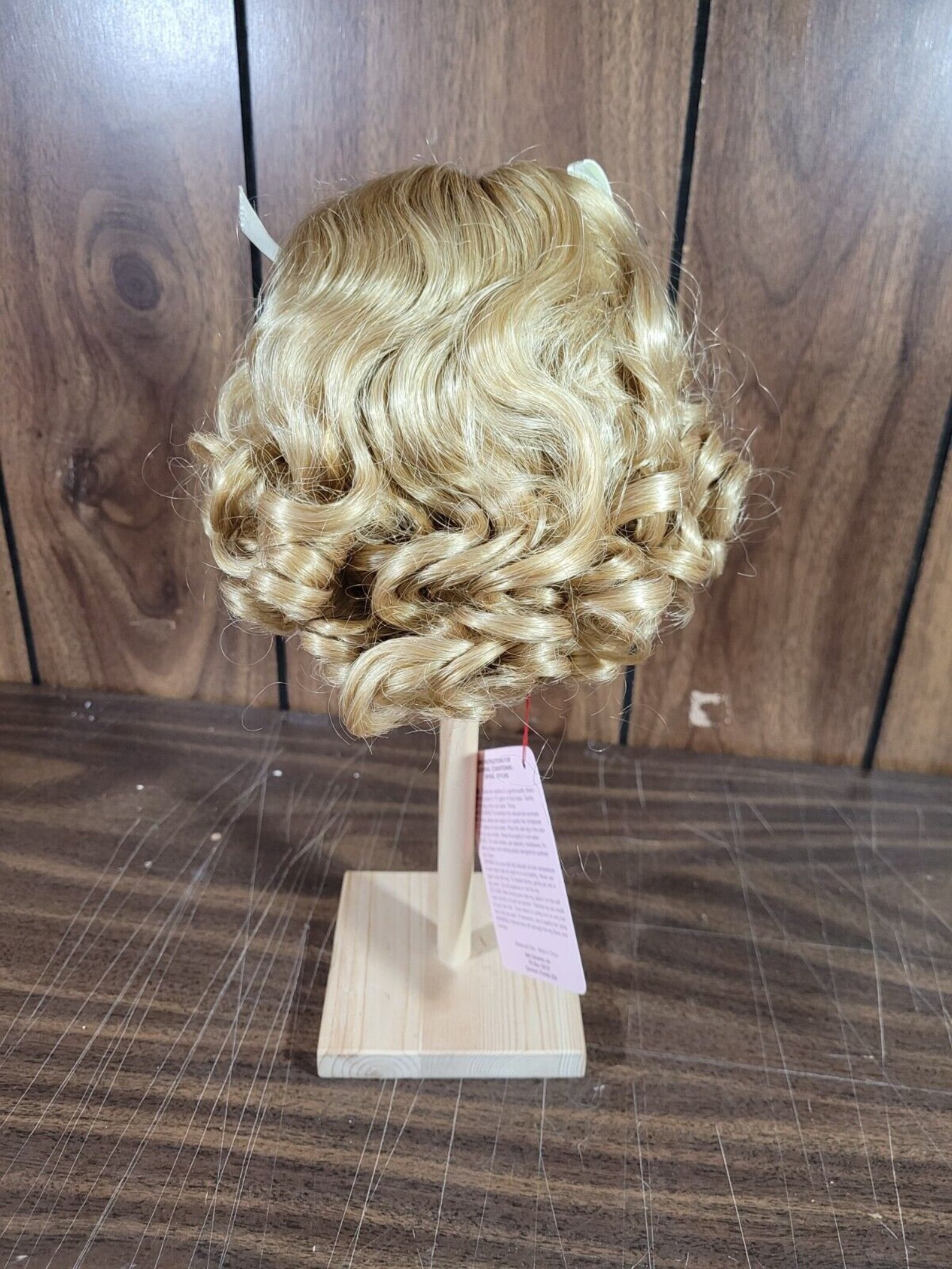 Bell Ceramics Doll Wig Ginny Blonde Hair Color Curly With White Bows