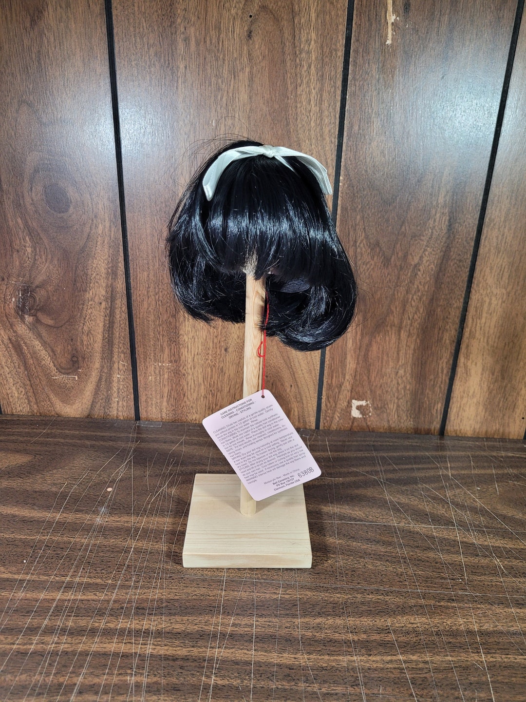 Bell Ceramics Doll Wig Tiffany Black Color Hair With White Bow Various