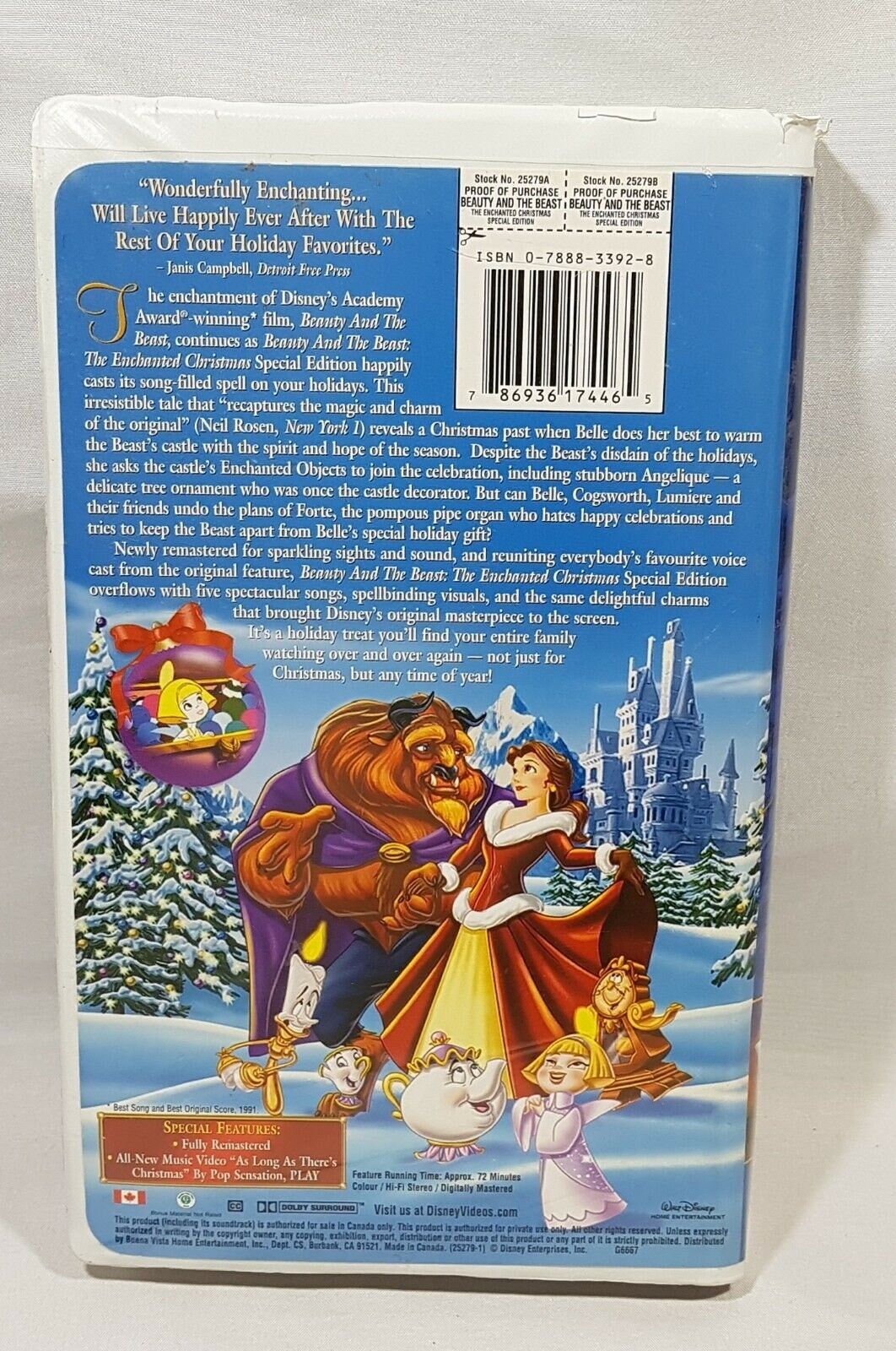 Beauty and the Beast An Enchanted Christmas VHS 2002 Etsy