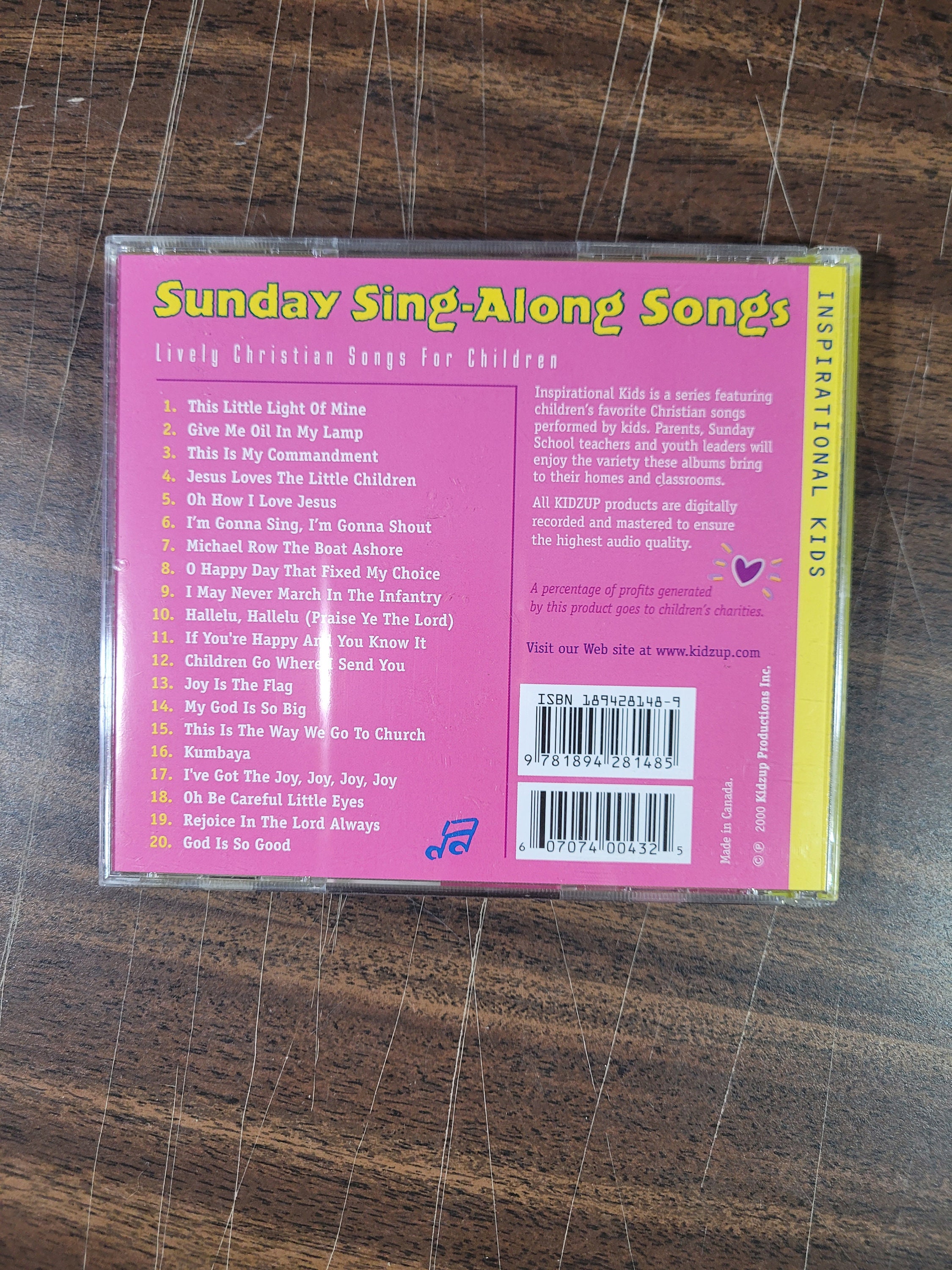 Kidzup Inspirational Kids Sunday Sing - Along Songs Music CD