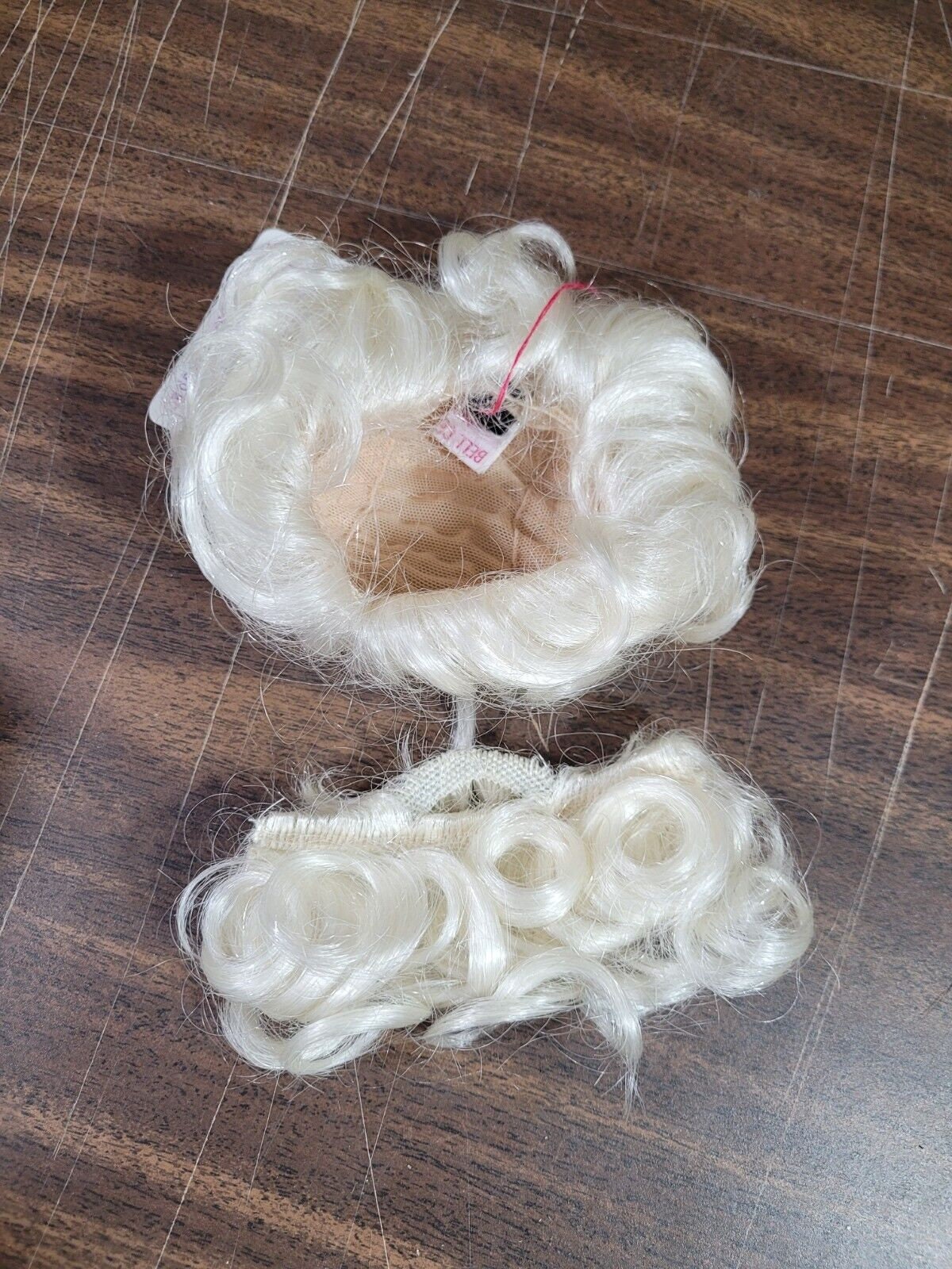 Bell Ceramics Doll Wig Mr. Santa / Grandpa White Hair & Beard Size 8 9