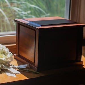 Sepele Mahogany Companion Urn | Couples Urn | Divided Urn | Personalized Urn | Cremation Box | Urn For Two | Double Urn