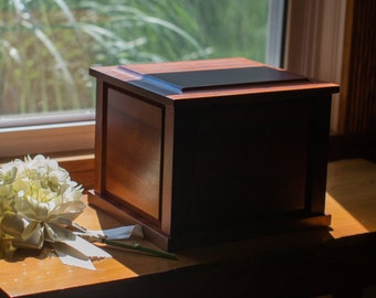 Sepele mahonie metgezel urn | Paren urn | URN verdeeld | Gepersonaliseerde urn | Crematie vak | URN voor twee | Dubbele urn