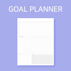 Goal Planner | Goal Tracker | Goal Setting | Goal Board | Goal Planner Printable | Goal Action Plan | Goal Chart | Goal Checklist