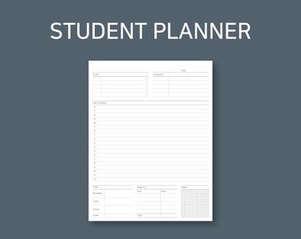Daily Student Planner | Study Planner | Study Planner Printable | Study Planner Sheet | Study Plan | Student Planner | Student Planner PDF