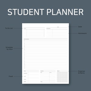 Daily Student Planner | Study Planner | Study Planner Printable | Study Planner Sheet | Study Plan | Student Planner | Student Planner PDF image 2