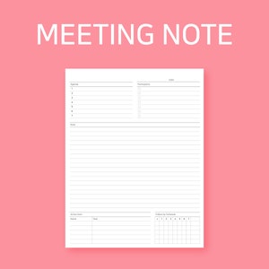 Meeting Notes | Meeting Worksheet | Meeting Printable | Meeting Notebook | Meeting Agenda | Meeting Flyers | Meeting Journal