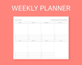 Planificador Semanal / Planificador Semanal Imprimible / Planificador Semanal PDF / Horario Semanal / Horario Semanal Imprimible / Planificador de Horario Semanal