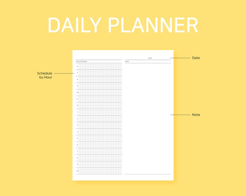 Daily Planner Daily Planner Printable Daily Planner PDF | Etsy