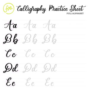 Modern Calligraphy Alphabet Practice Sheets: Basic Calligraphy and Hand  Lettering Alphab…