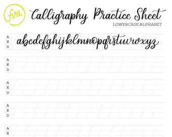 Kalligraphie Übungsblätter | Kleinbuchstaben | Schriftzug | Digitaler Download | Druckbar