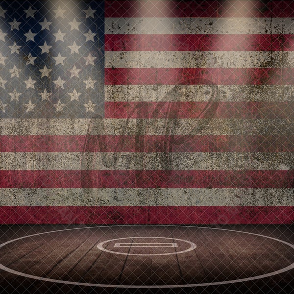 American Flag Wrestling Digital Background -- Photographers | Composite Sports Photography