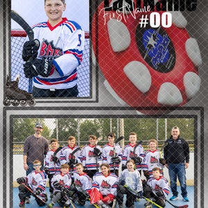 Roller Hockey Memory Mate Template: Photoshop Smoke Effect (Digital Download)