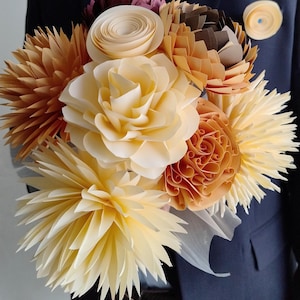 Wedding Bouquet, Bridal Bouquet, Wedding, Paper Flower Bouquet, Origami Bridal Bouquet, Artificial Wedding Flower.