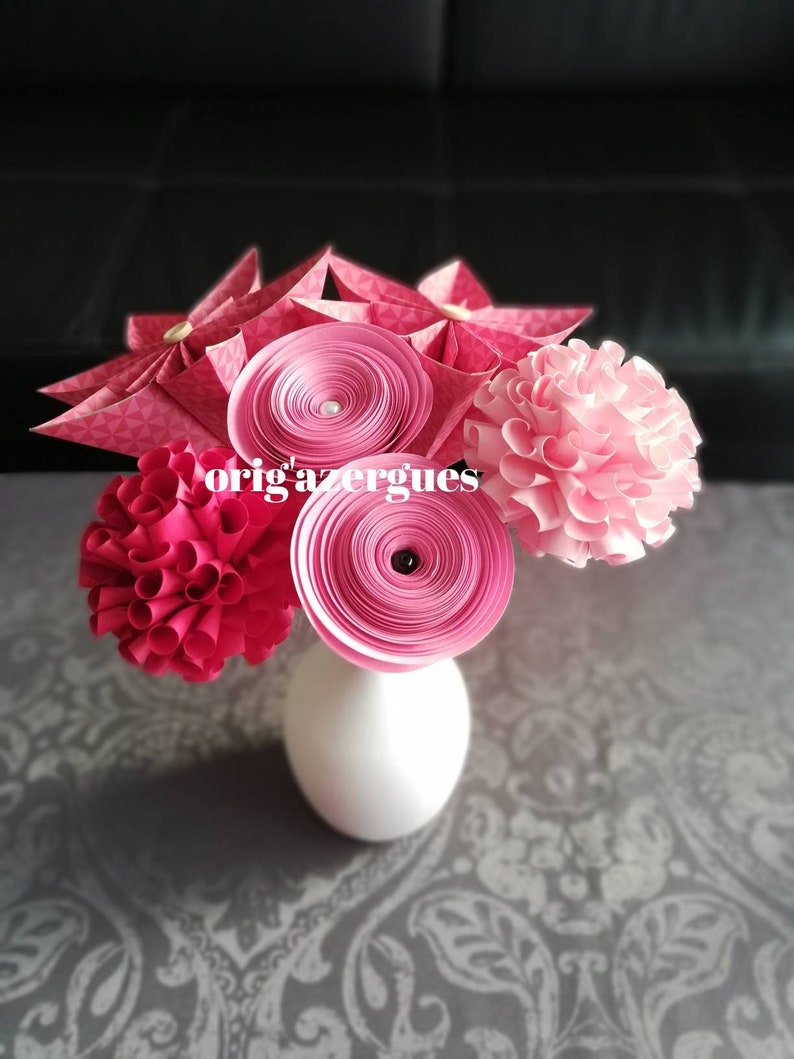 Bouquet De Fleurs En Origami Pour Toutes Occasions Anniversaire Cadeau Ornements Bureau Décoration Intérieure à Soffrir Et à Offrir