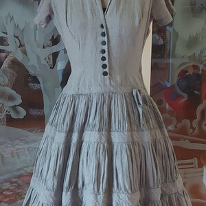 Vintage 50s dress, original, cotton ,pin up,full skirt beauty! XS