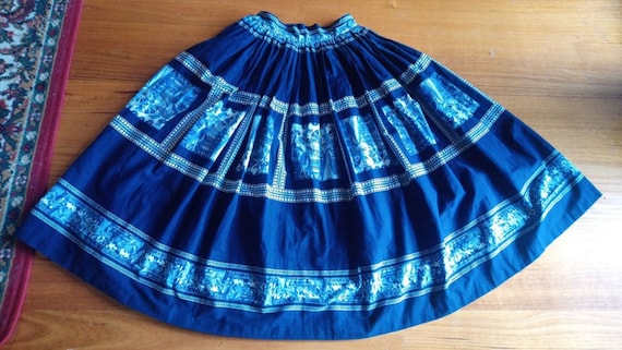 Vintage full skirt, 1950's original, novelty print!